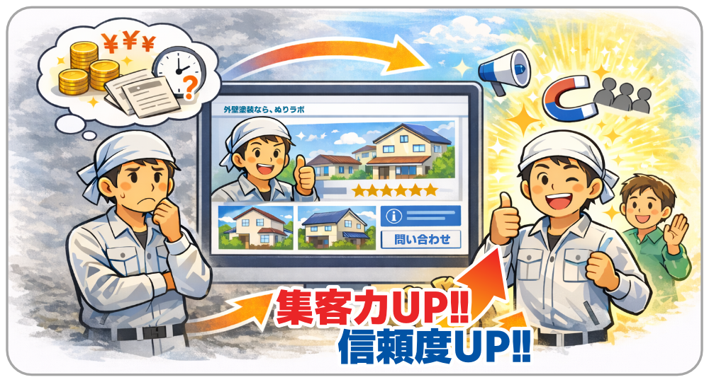 集客と自社アピールができるWEBページのイメージ