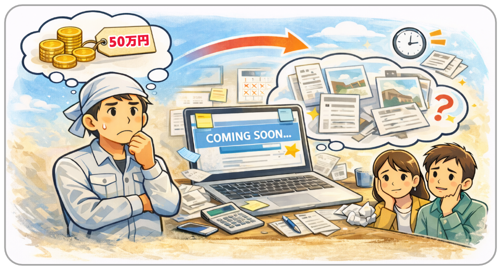 ホームページ作成のハードルを感じているイメージ