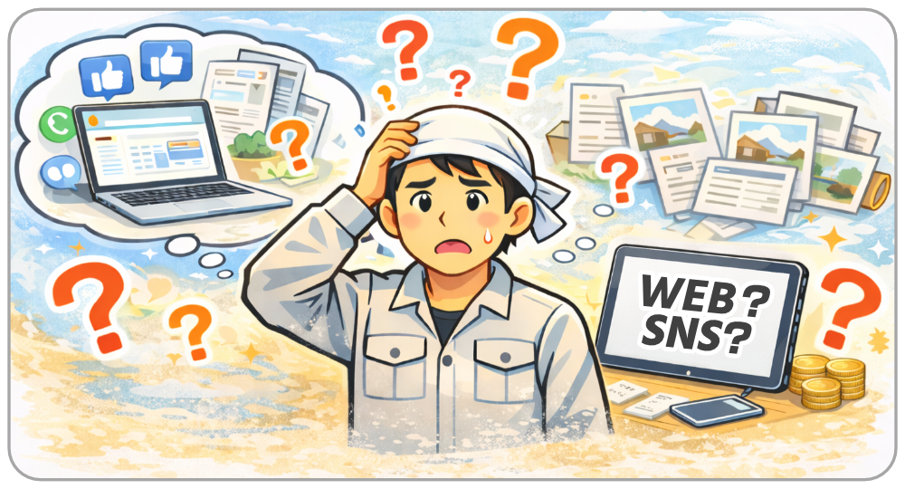 集客方法が分からず迷っているイメージ