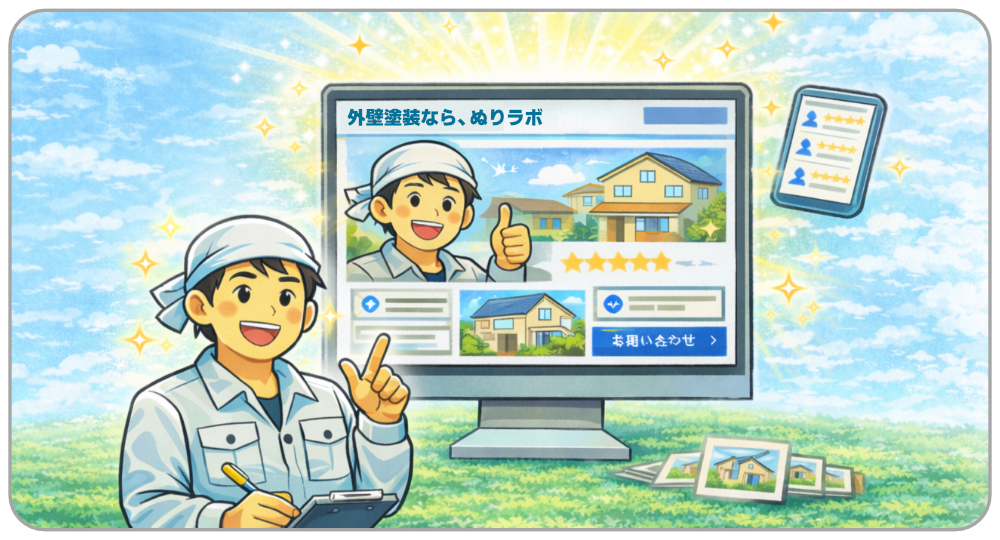 WEBと集客と自社アピールを同時に進められるイメージ