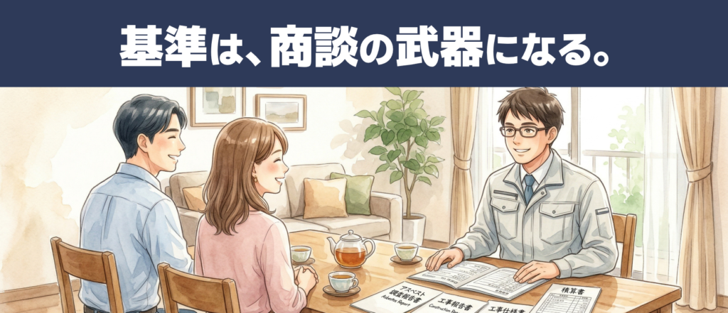 ぬりラボ基準は商談の武器になる。