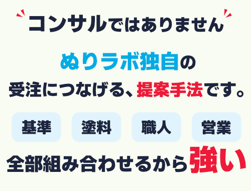 コンサルではありません。ぬりラボ独自の営業手法です